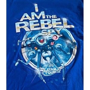 Star Wars Walt Disney World Star Tours “I Am The Rebel Spy” Blue Shirt Men’s 2XL